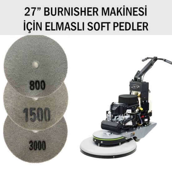 27" 700mm No:3000 Yumuşak Elmas Pedler BURNISHER